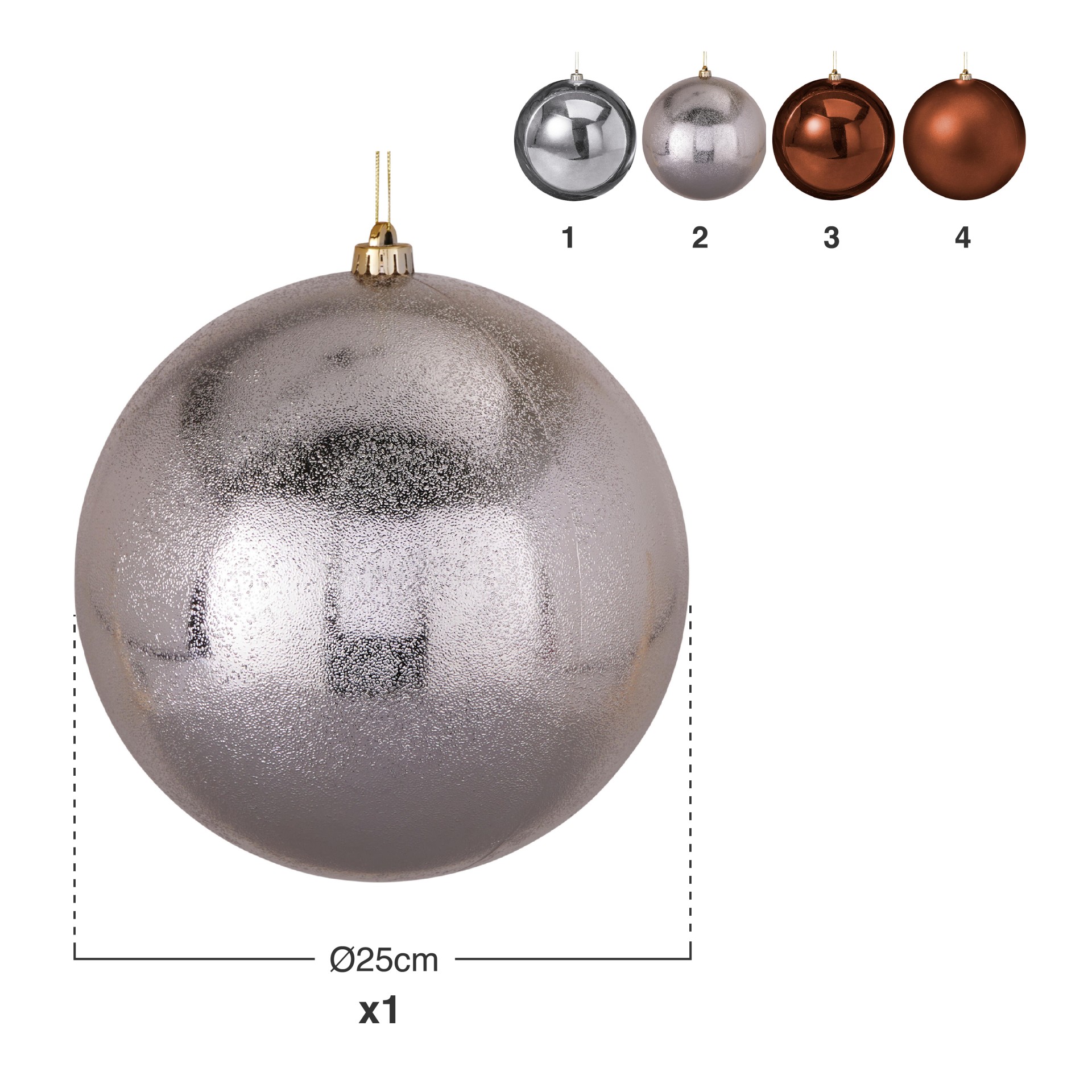 Bola Natal Ambar Sortido Ø25cm