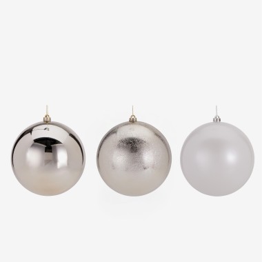 Bola Natal Sortido Branco �25cm
