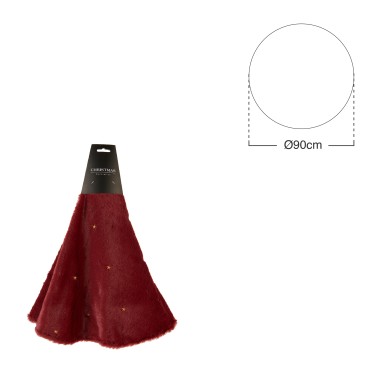 Cobertura P� �rvore Natal Vermelho Estrelas �90cm
