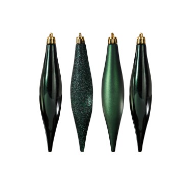 Pendente Pingo Gelo Verde 15cm Pack 4