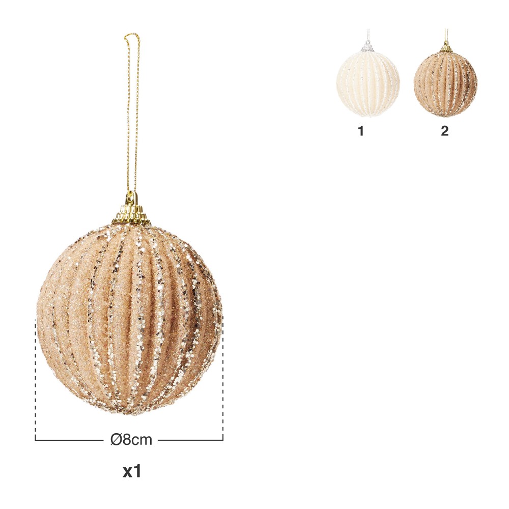 Bola Natal Bege Sortido Ø8cm