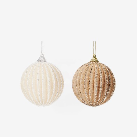Bola Natal Sortido Bege Ø12cm - Image product
