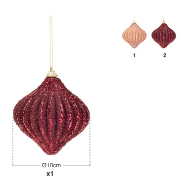 Enfeite Natal Sortido Rosa 10cm
