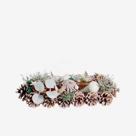 Porta Velas Pinha Natal Sortido 32X14cm - Image product