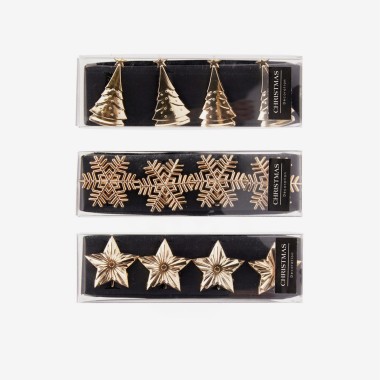 Argola Natal Sortido Dourado Pack 4