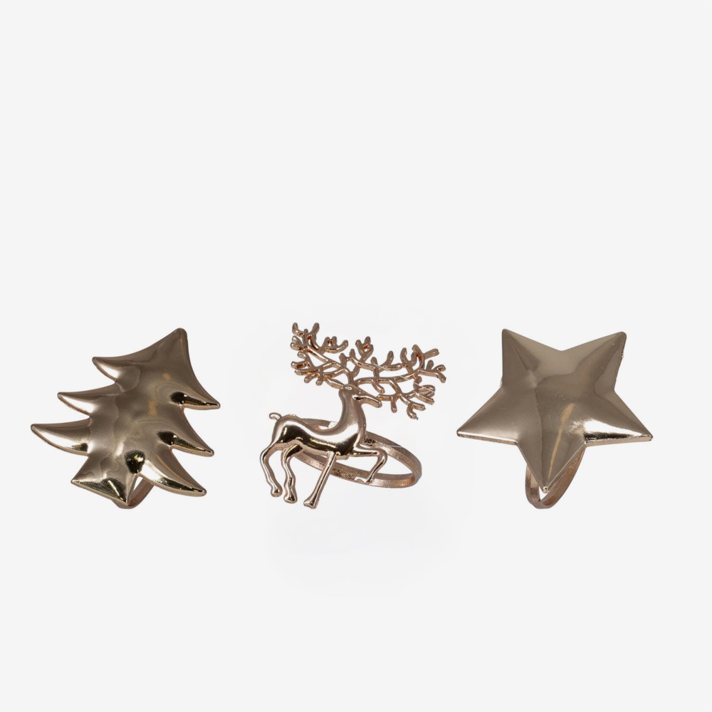 Argola Natal Sortido Dourado Pack 4