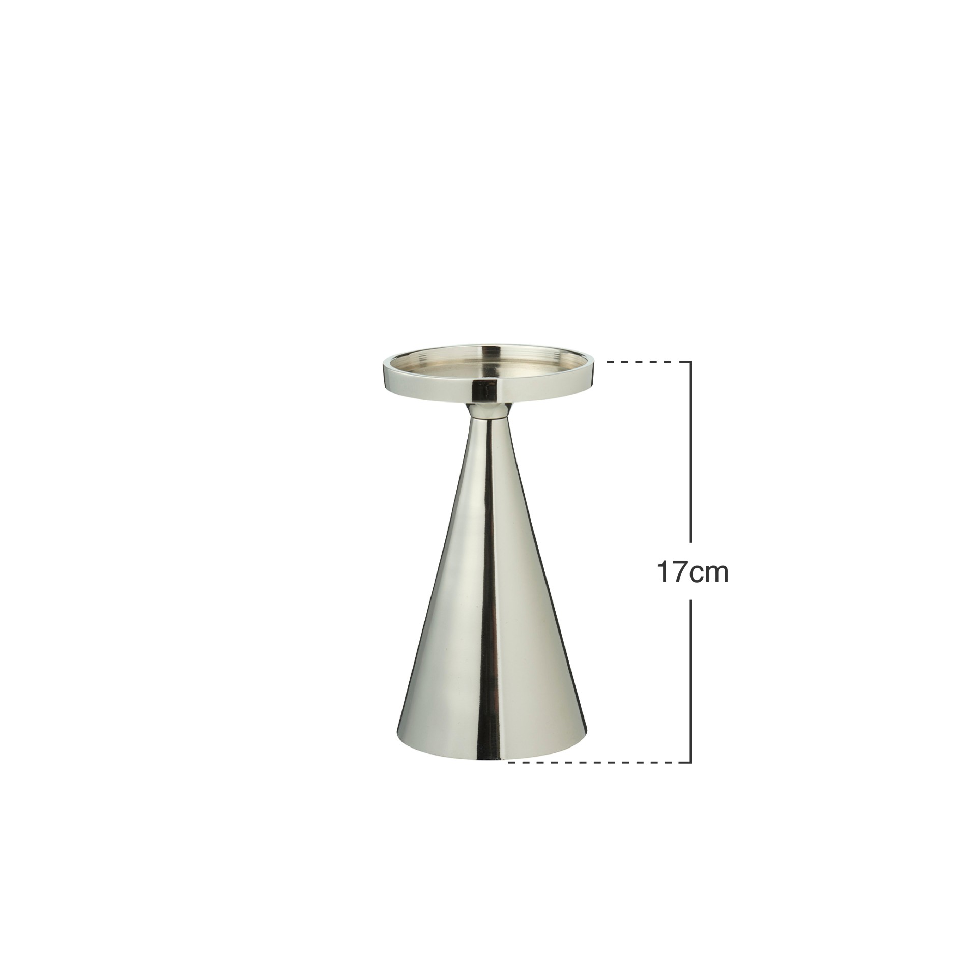 Castiçal Prateado 17cm