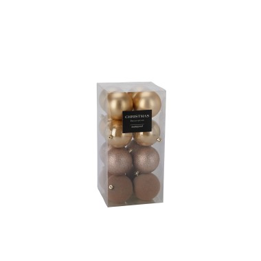 Bola Natal Dourado �6cm Pack 16
