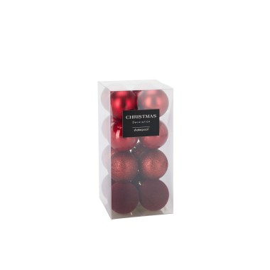 Bola Natal Vermelho Ø6cm Pack 16
