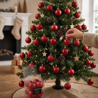 Bola Natal Vermelho Ø6cm Pack 16