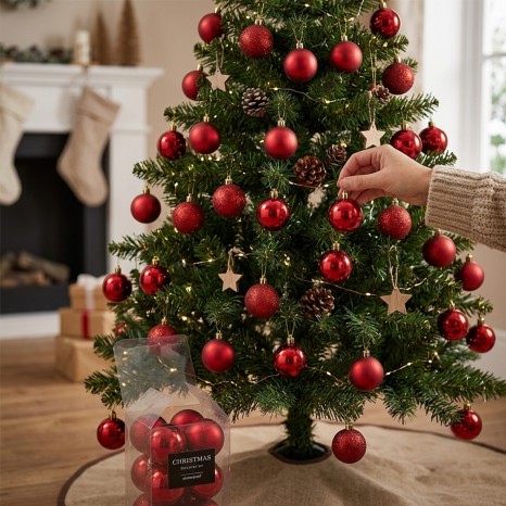 Bola Natal Vermelho Ø6cm Pack 16 - Image product