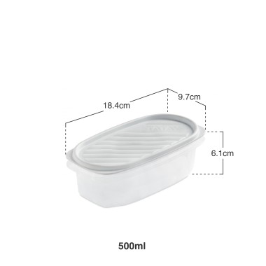 Caixa Hermética Tatay Flex Oval 500ml 18.4X9.7X6.1cm