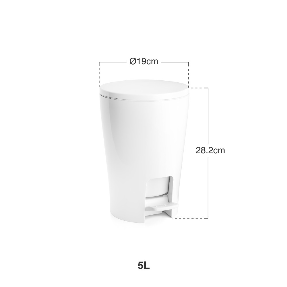 Balde Lixo WC com Pedal Diabolo 5l 19X21X28.2cm