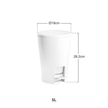 Balde Lixo WC com Pedal Diabolo 5l 19X21X28.2cm