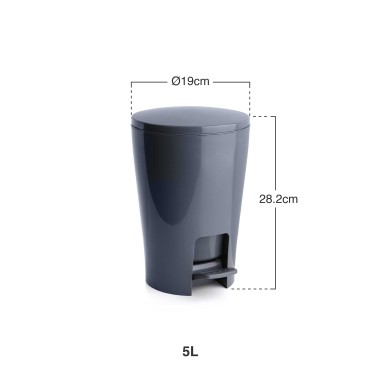 Balde Lixo WC com Pedal Diabolo 5l 19X21X28.2cm
