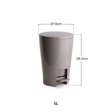 Balde Lixo WC com Pedal Diabolo 5l 19X21X28.2cm