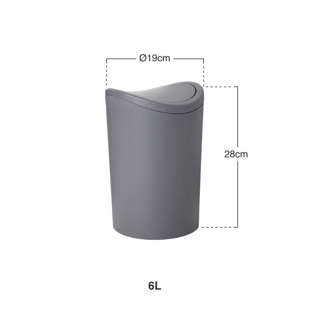 Balde Lixo com Tampa Basculante 6L 19X28cm