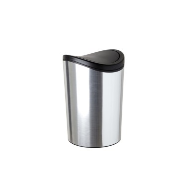 Balde WC com Tampa Basculante Standard Prateado 6L 19X28cm