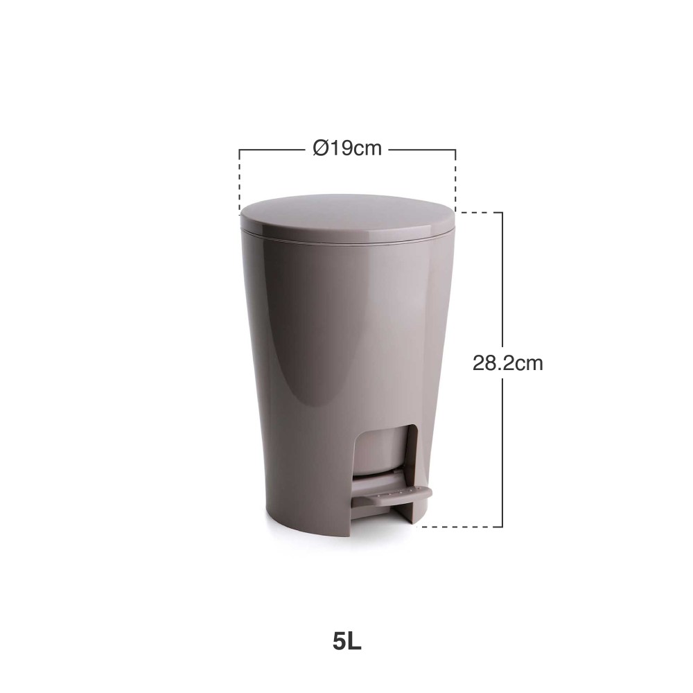 Balde Lixo WC com Pedal Diabolo 5l 19X21X28.2cm