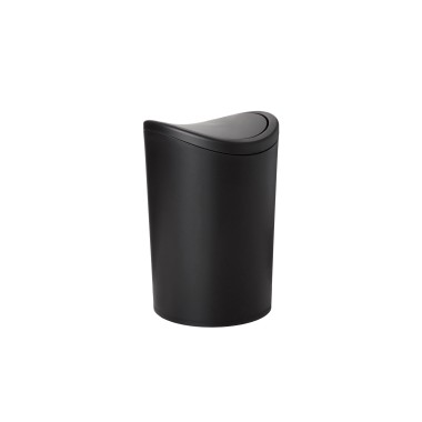 Balde WC com Tampa Basculante Standard Preto 6L 19X28cm