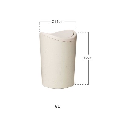 Balde Lixo com Tampa Basculante 6L 19X28cm