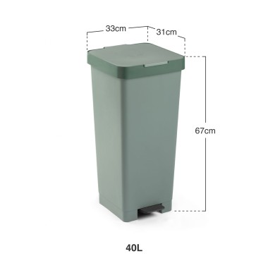 Balde Lixo com Pedal Smart 40L 33X31X67cm