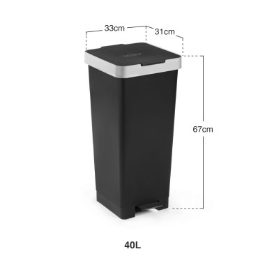Balde Lixo com Pedal Smart 40L 33X31X67cm