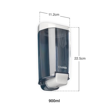 Doseador Sabonete Líquido Abs Sydney Fumado 900ml 11.2X9X22.5cm
