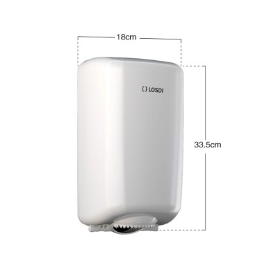 Dispensador Papel Mãos Abs Elegance Pequeno Branco 18X17X33.5cm