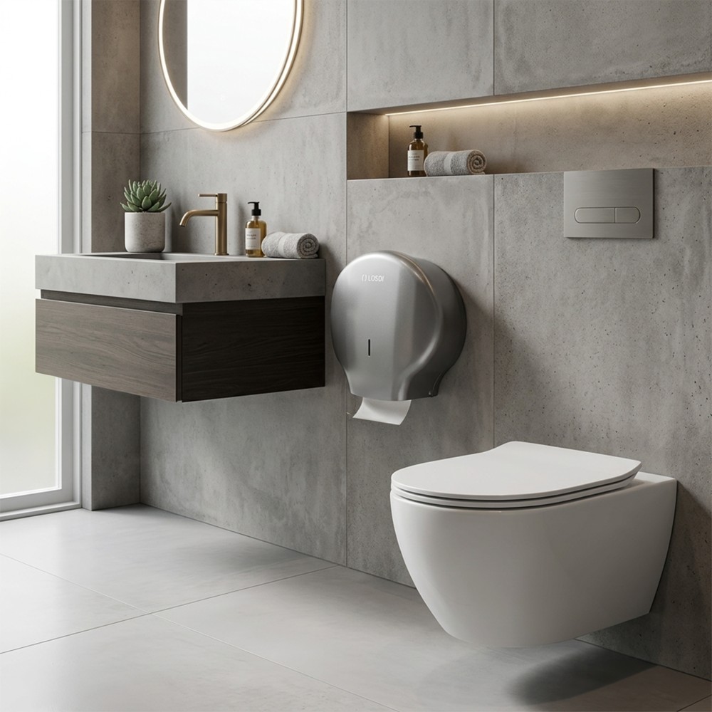 Dispensador Papel Higi�nico Abs Elegance Cinza 26.8X13X29cm