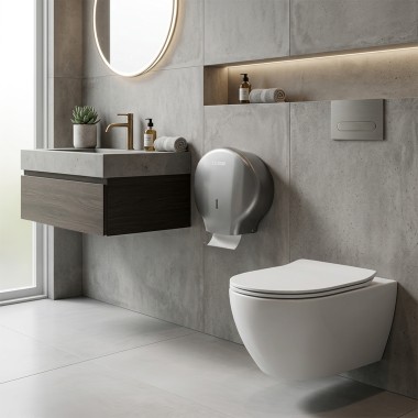 Dispensador Papel Higi�nico Abs Elegance Cinza 26.8X13X29cm