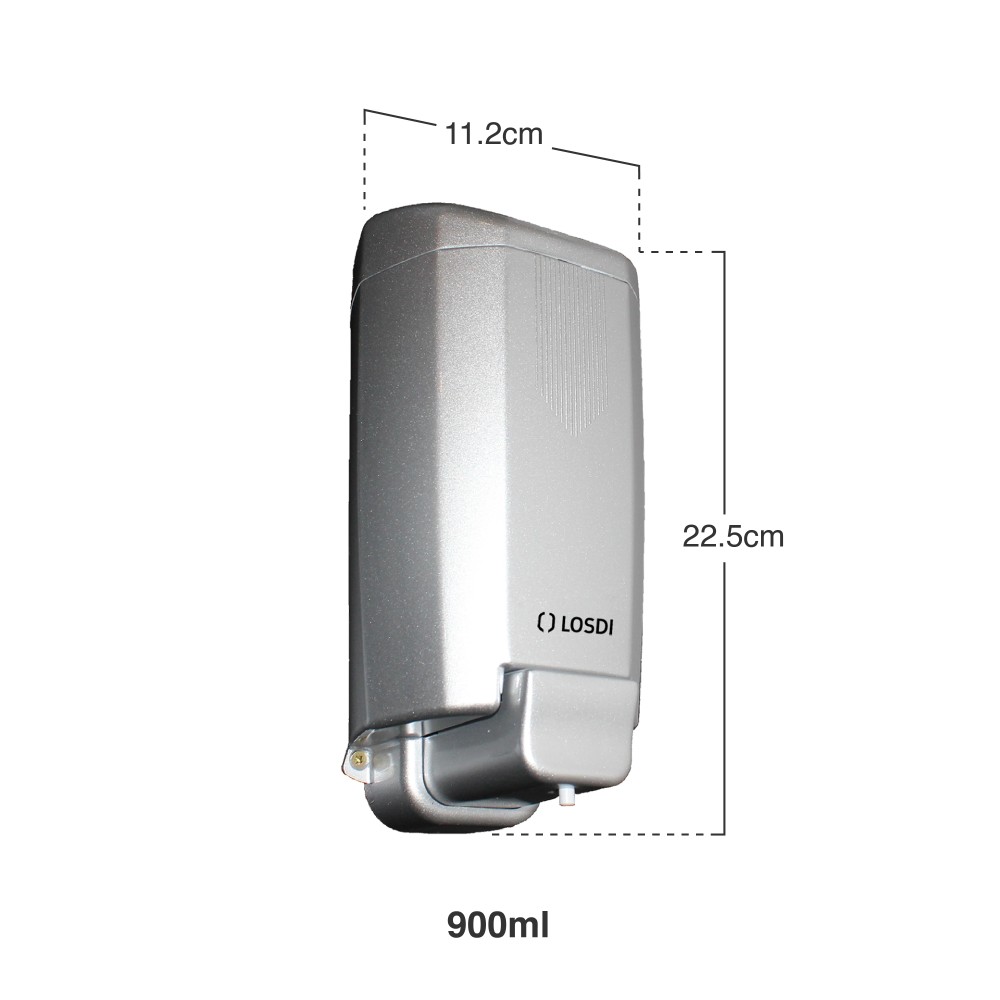 Doseador Sabonete Líquido Abs Sydney Cinza 900ml 11.2X9X22.5cm