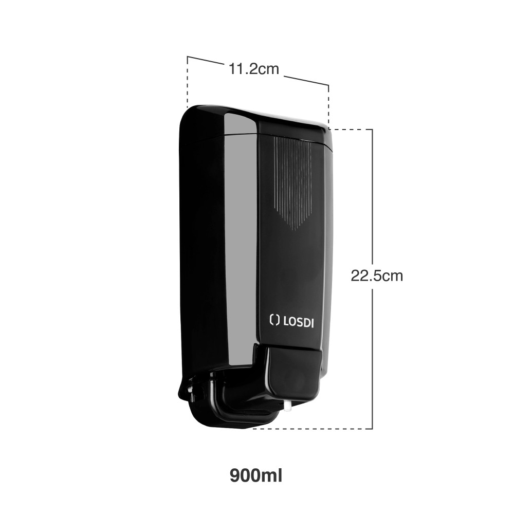 Doseador Sabonete Líquido Abs Sydney Preto 900ml 11.2X9X22.5cm