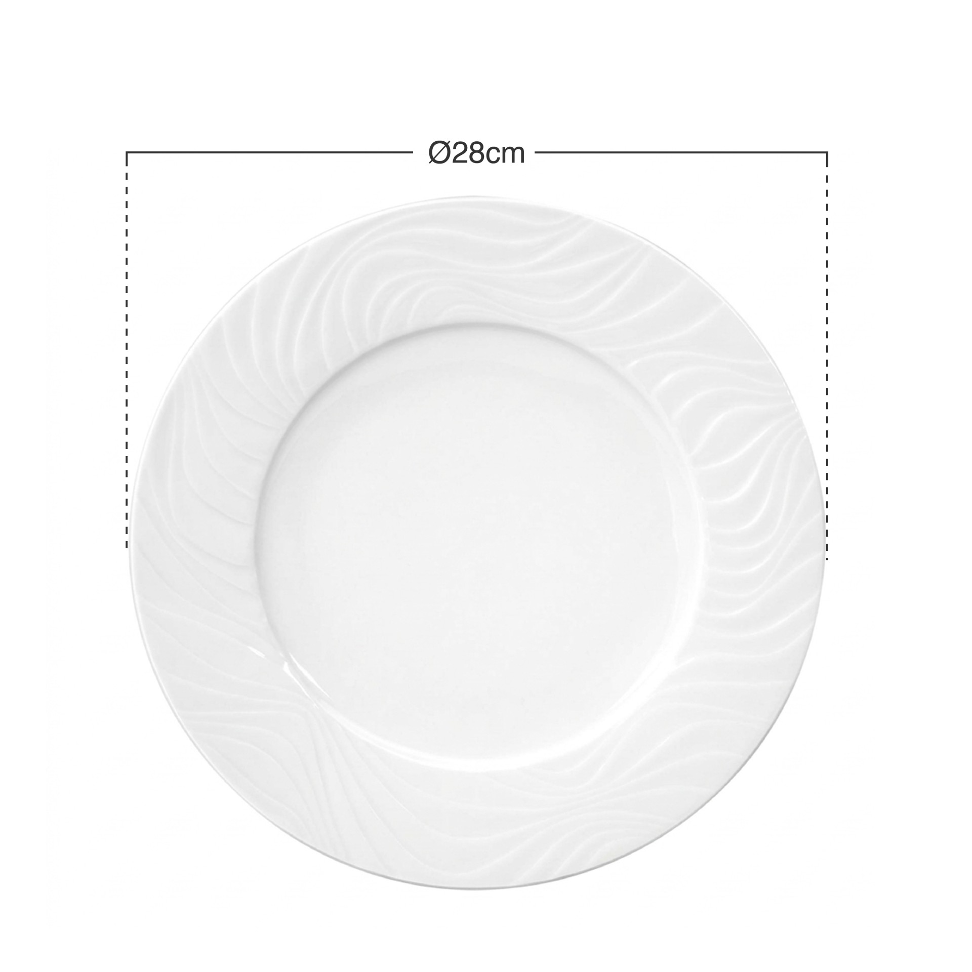 Prato Porcelana Waves Raso 28cm