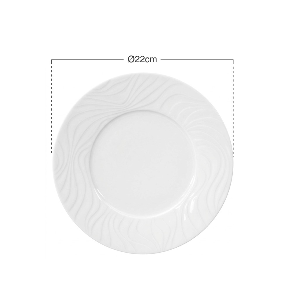 Prato Porcelana Waves Sobremesa N.3 22cm
