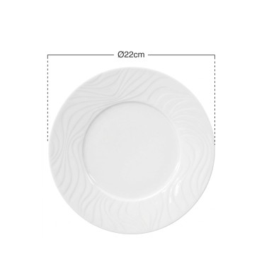 Prato Porcelana Waves Sobremesa N.3 22cm