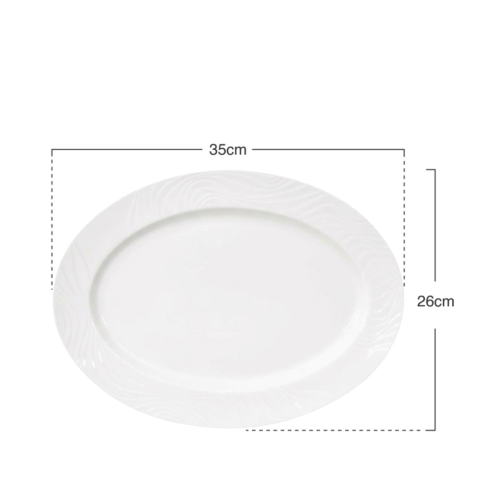 Travessa Porcelana Waves Oval 35X26X4cm