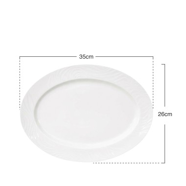 Travessa Porcelana Waves Oval 35X26X4cm