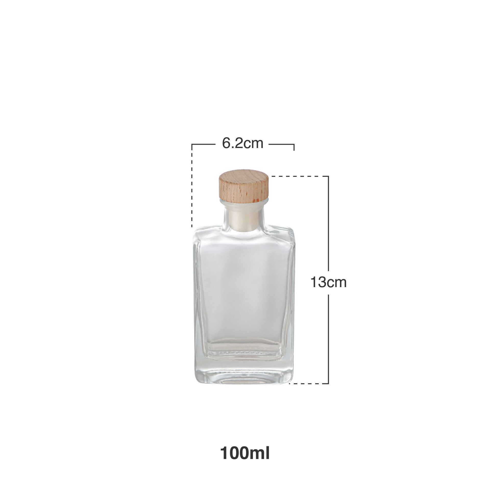 Garrafa Vidro 100ml 6.2X3.5X13cm