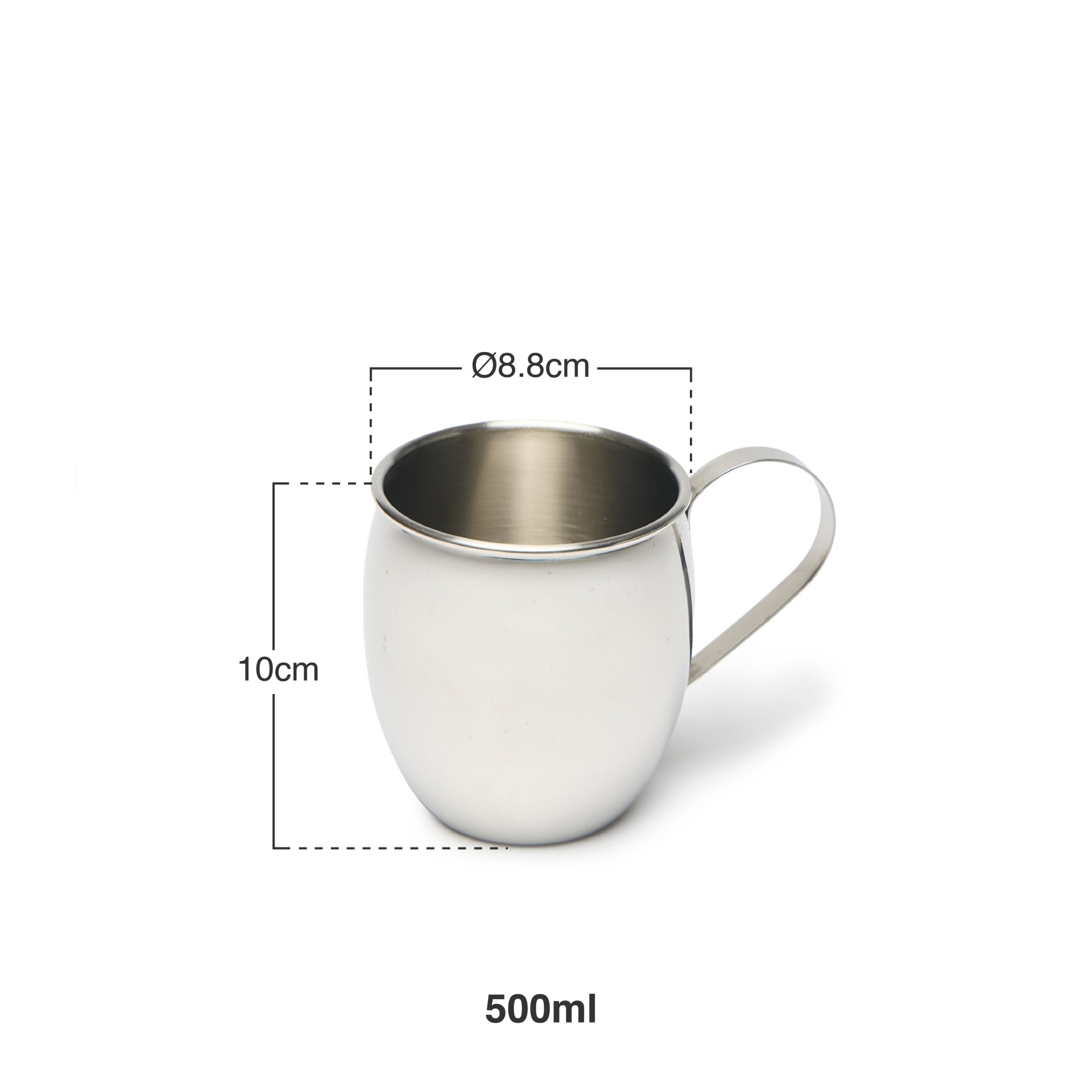 Caneca Inox 500ml Ø8.8X10cm