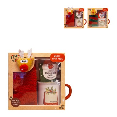 Caixa De Presente Caneca + Meias + Chocolate