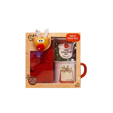 Caixa De Presente Caneca + Meias + Chocolate