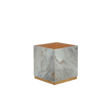 Vaso Fibra Base Ouro 35X35X39cm
