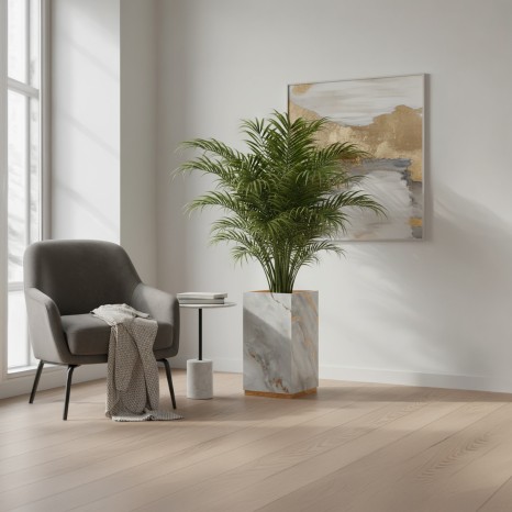 Vaso Fibra Base Ouro 35X35X64cm - Image product
