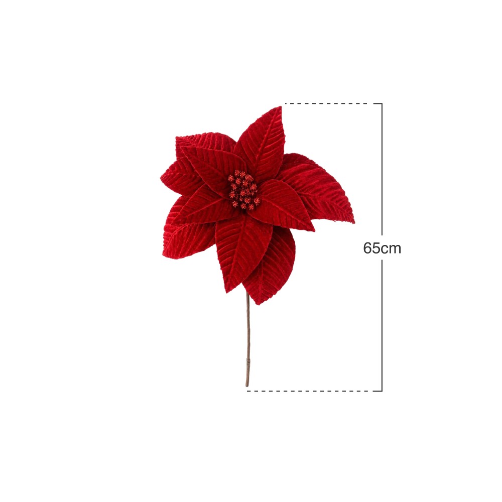 Haste Poinsetia Veludo 65cm